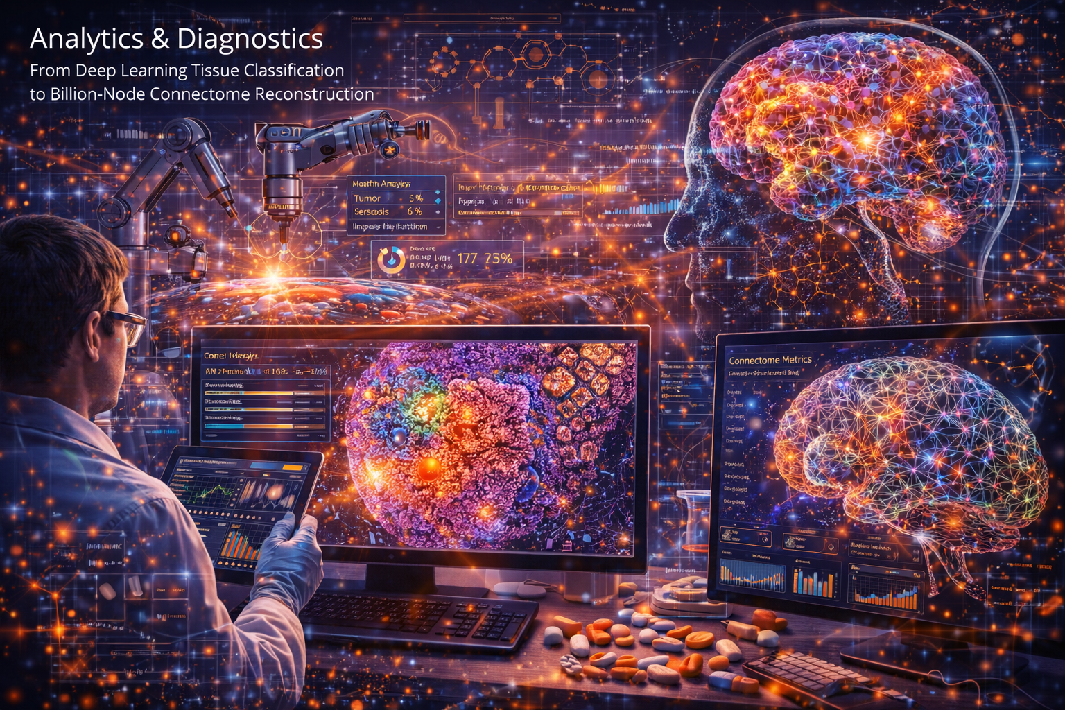 High-Resolution Neural Connectome and Digital Pathology Slides